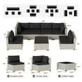 thumbnail image 5 of MRUAKA 7 Pieces Patio Conversation Set, Outdoor Sectional PE Rattan Wicker Furniture Seat,BLACK, 5 of 7