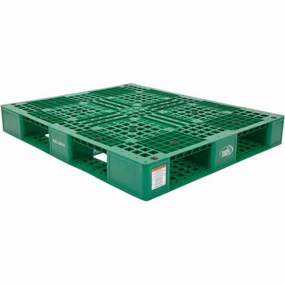 Vestil Manufacturing 239867GN Stackable Open Deck Pallet - Plastic - 4-Way Entry - 47.375 x 39.5 in. - Green - 8000 lbs