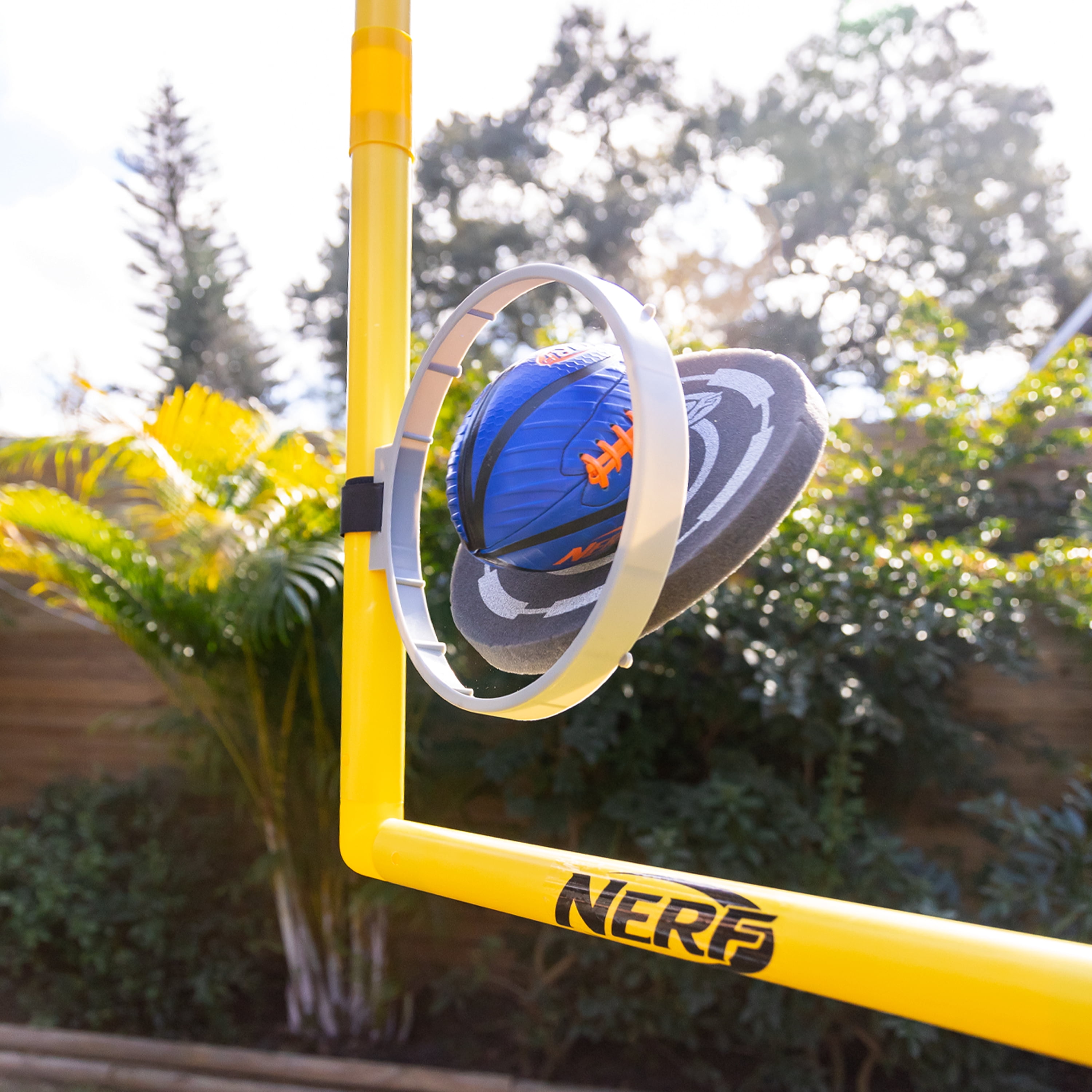Nerf Punt and Pass Football Goal Post Set - Complete All In One Set - Included Removeable Knockout Targets