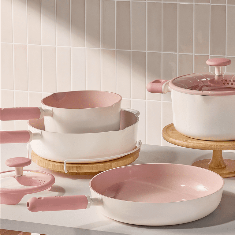 Carote 14-Piece Ceramic Cookware Set, Nonstick Pots and Pans with