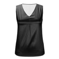 thumbnail image 4 of ctdiral Womens Satin V Neck Tank Tops Summer Sleeeveless Tanks Solid Color Loose Fit Tunic Tops Elegant Office Work Blouse Black XXL, 4 of 8