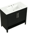 thumbnail image 4 of 36" Bathroom Cabinet Vanity, Black & Solid Wood, Ceramic Sink, 2 Drawers For Neat Storage, Modern Style, Assembly Required Vanity - Sink With Doors, 4 of 7