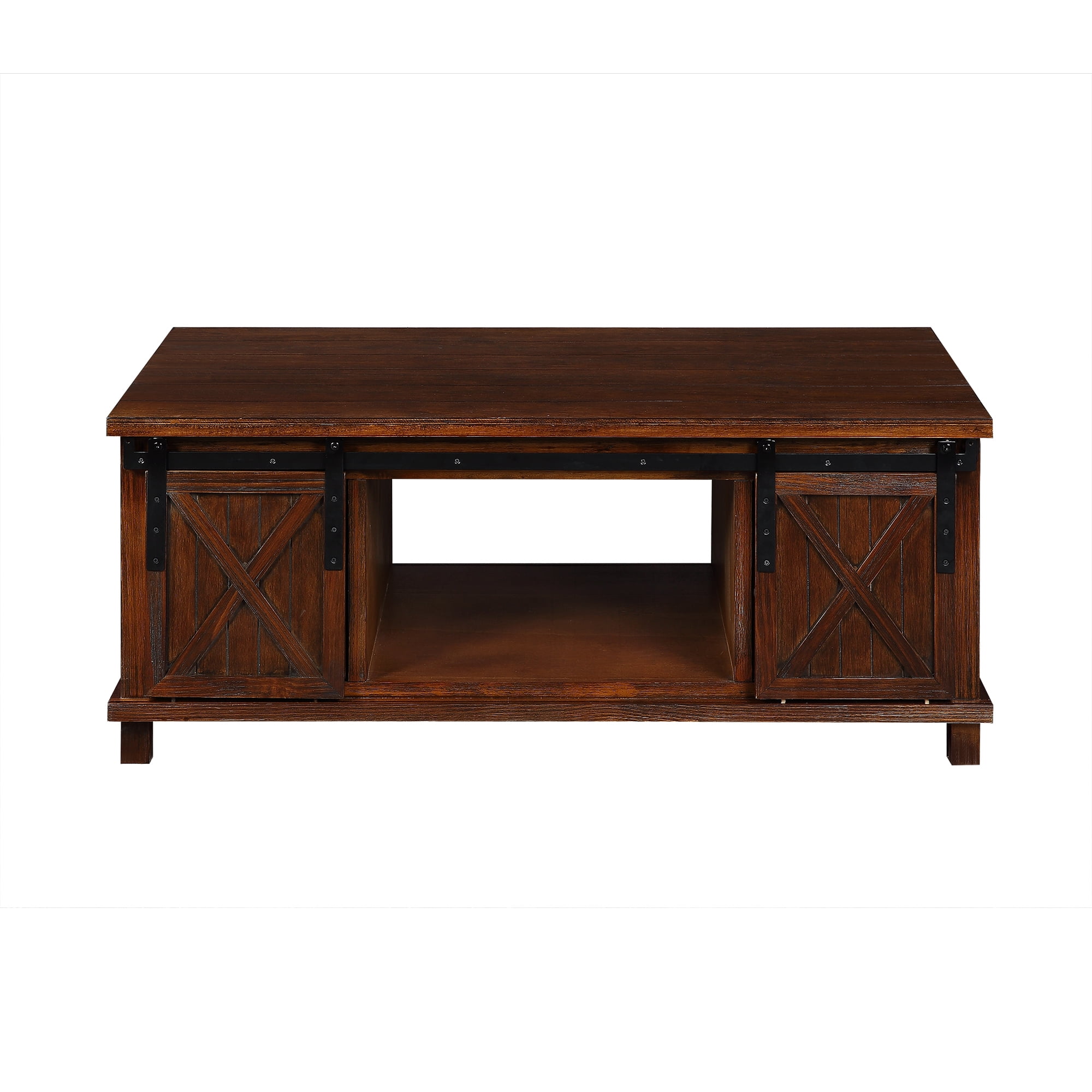 20'' x 49'' x 30'' Coffee Table with Metal Sliding Door, Wood TV Stand