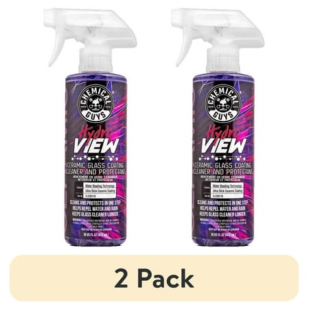 (2 pack) Chemical Guys CLD30116 HydroView Ceramic Glass Cleaner, Water Repellent & Protective Coating (Works on Glass, Windows, Mirrors, Navigation Screens & More; Car, Truck, SUV and Home Use), 16 fl oz