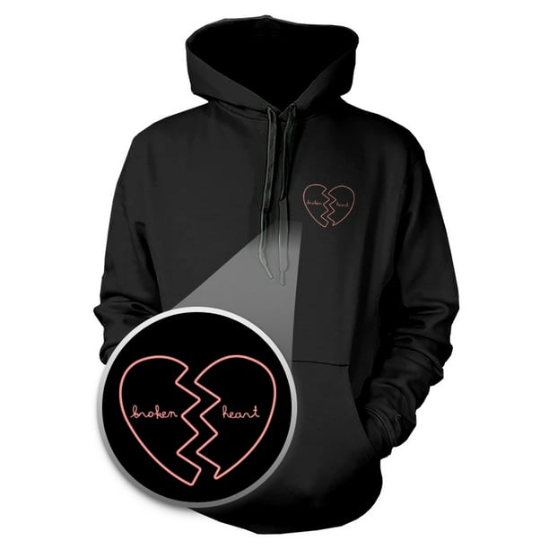 365 Printing - Broken Heart Hoodie Pocket Hooded Sweatshirt Graphic ...