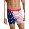 thumbnail image 6 of Fruit of the Loom Men's Americana Stretch Boxer Briefs, Moisture Wicking Underwear, 3-Pack, 6 of 8