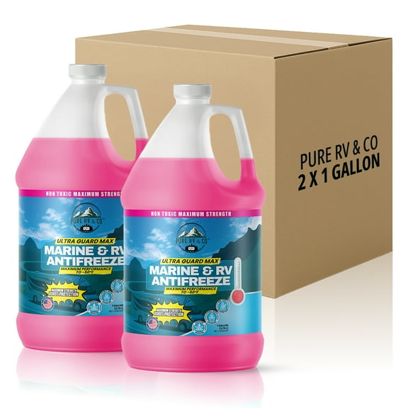 RV & Marine Antifreeze for Winterizing – Non-Toxic Glycerin Formula, -50°F Freeze Protection, 2-Gallon Ready-to-Use Winterizing Fluid for Campers, Boats, Pools & Freshwater Systems