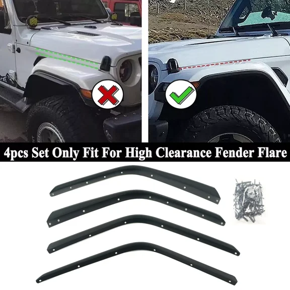For Jeep Wrangler JL 2/4 Door 2018-2024 Front and Rear Fender Flares Extensions Set