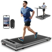 FUNMILY Walking Treadmills for Home, Walking Pad Treadmill with App & Remote Control, Slim & Portable, Silver Gray