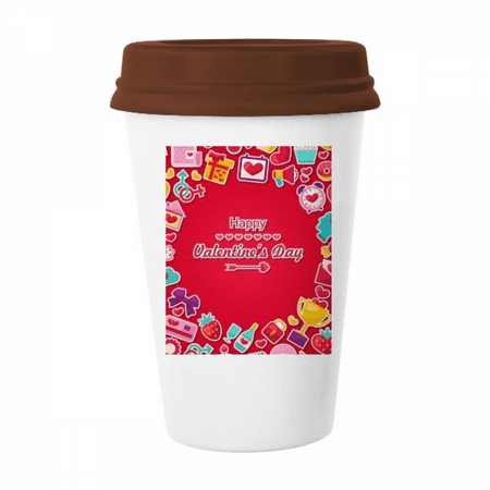 

Red Happy Valentine s Day Heart Love Mug Coffee Drinking Glass Pottery Cerac Cup Lid