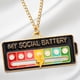 thumbnail image 1 of Social Battery Pin Lapel Emotional Pin para todas las ocasiones (Power Necklace-Black), 1 of 5