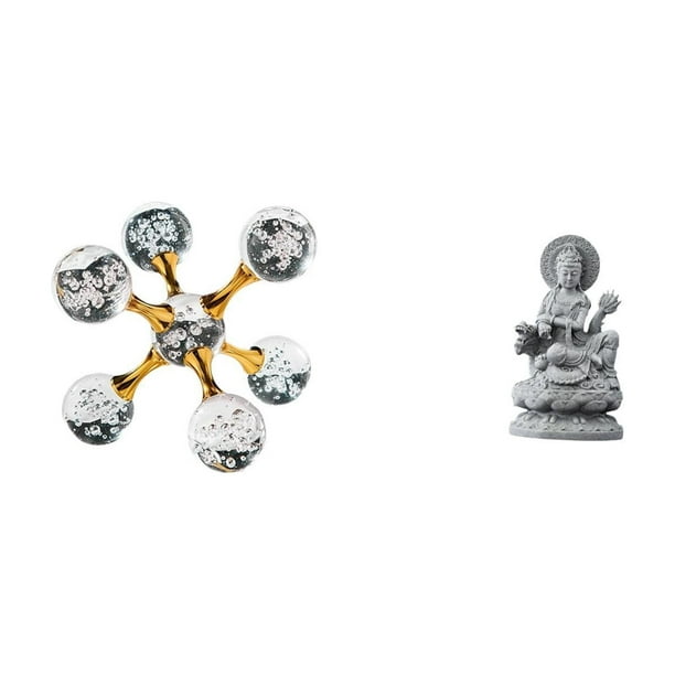 Figura de escritorio,Figura esférica para escritorio,oficina o decoración del hogar,Estatua de Guan Yin,Estatua de Guan Yin para decoración del hogar,obra de arte artesanal,Figura de
