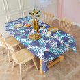 thumbnail image 4 of White and Blue Of Animal Print Rectangle Tablecloth 60"x102",Waterproof Polyester Rectangle Table Cloth, Wipeable Spillproof Polyester Tablecloth for Dining, Camping, Indoor and Outdoor, 4 of 6