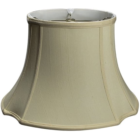 Eggshell Silk 13 Inch French Oval Shantung Lampshade with Matching Harp and Finial