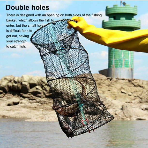 Fishing Net Foldable Portable Wire Fish will not take Network Cage Outdoor  Double End Opening Netting Basket Fishnet Collapsible