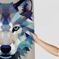 thumbnail image 3 of COMIO Bathroom Shower Curtain Animal with Geometry Wolf Head White, 3 of 6