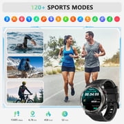 Blackview Rugged Smart Watch for Men, 1.45 HD Display Bluetooth Calling Smartwatch with Flashlight, Compass, 960mAh Battery, 100+ Sports Modes, Military Style Fitness Watch for Android iPhone,Black