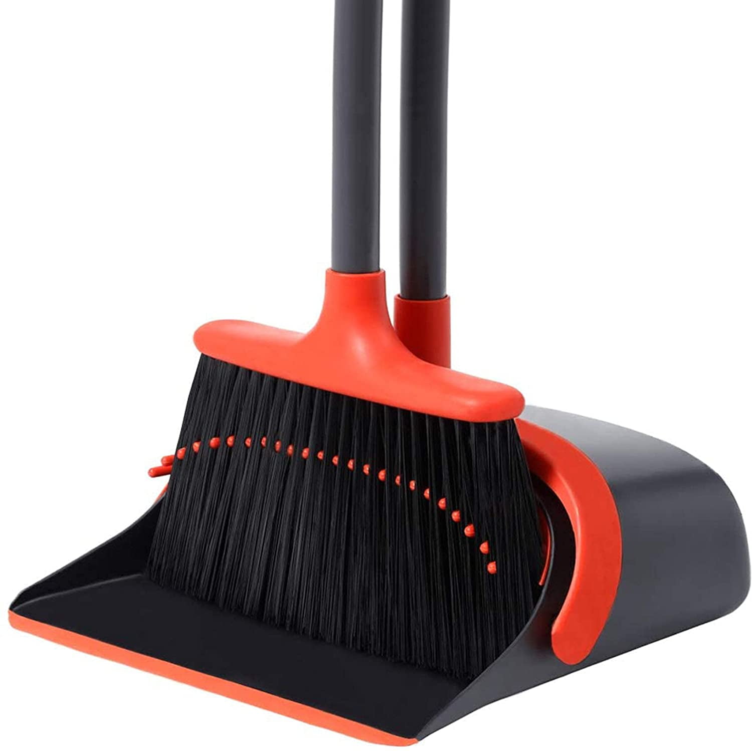 Tuphregyow Broom And Dustpan Comb Set,Upright Standing Dustpan,for Home  Super Long Handle, for Home Room Kitchen Office Lobby Outdoor Floor Use 