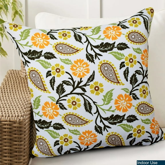 Decorative Indoor Outdoor Waterproof Lumbar Pillows - 18''x18'' with Included Inserts - Stylish Comfort for Your Patio Furniture, Garden Chairs, or Indoor Déco