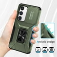 thumbnail image 6 of Allytech Rugged Case for Samsung Galaxy A25 5G, [Slide Camera Cover] [360° Rotating Kickstand] [Military Protection] [Magnetic Car Mount] Non-Slip Anti-Scratch Shockproof Heavy Duty Case - Green, 6 of 8