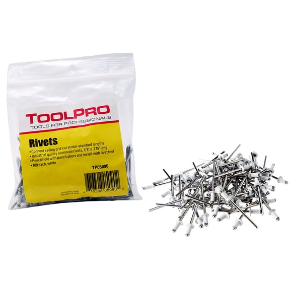 1/8 in. White Aluminum Pull Rivets (100-Pack)