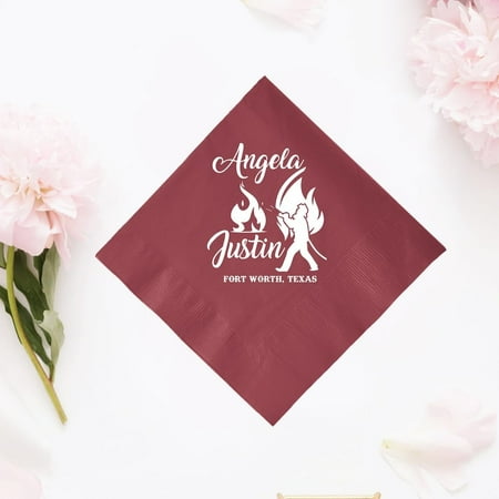 50pcs Firefighter Design Napkin as Favors and Gifts, Personalized Beverage Wedding Napkin as Favor, Custom Wedding Napkins, Wedding Napkin，cocktail napkins for reception disposable decorative 5"x5"