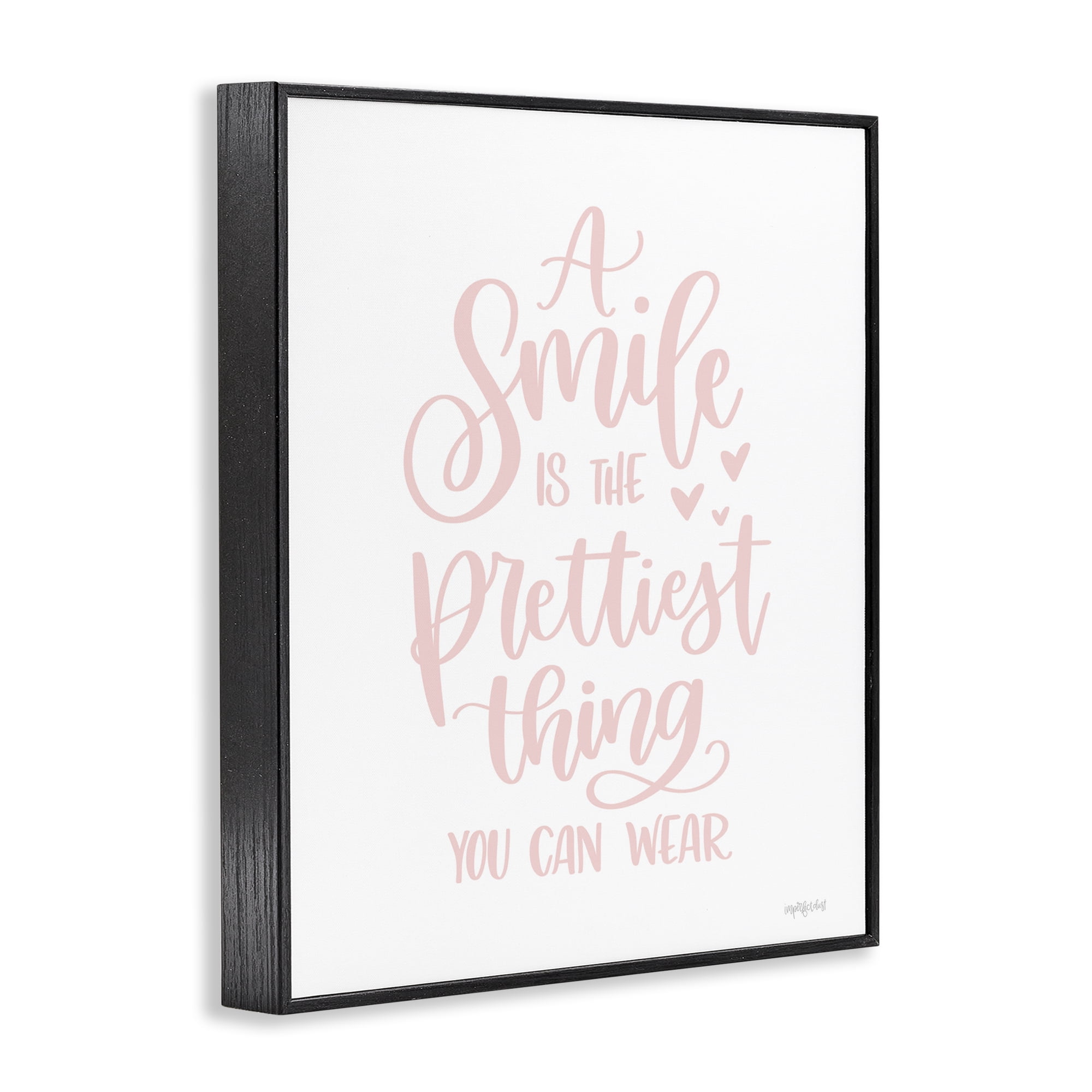 Stupell Industries Smile is Prettiest Thing Typography Painting Black Framed Art Print Wall Art, 11 x 14