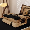 thumbnail image 5 of Erosebridal Vintage Jungle Deer Zipper Full Size Comforter Sets with Fitted Sheet and 2 Pillowcases for Women Men, Cabin Pine Tree Zipper Bedding Set, Black Reversible, 4pcs, 5 of 7