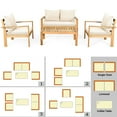 thumbnail image 4 of Gymax 8PCS Patio Acacia Wood Conversation Furniture Set w/ Off White Cushions, 4 of 8