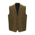 thumbnail image 2 of Wancir Mens V Neck Suit Vest Retro 5 Button Suede Leather Regular Fit Casual Waistcoat for Prom,Husband Gift,Daily Wear, 2 of 7