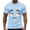 thumbnail image 2 of Dolkfu Blue Men'S Dress&nbsp;Shirts Novelty Short Sleeve Crew Neck Pull-On Tops Graphic Prints Funny Modern T-Shirts Sky Blue,L, 2 of 5