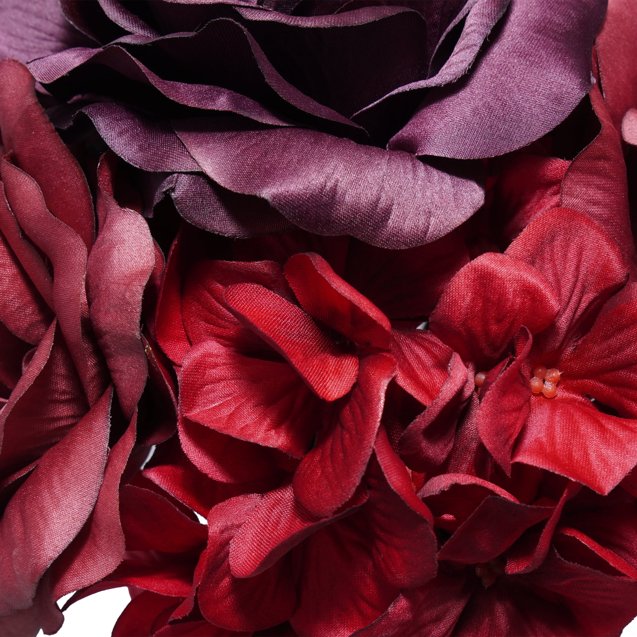Red Hydrangea and Rose Decorative Christmas Picks, 17", 6 Count, by Holiday Time