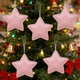 thumbnail image 1 of Set de colgantes decorativos en forma de estrella 5PCS | Aspecto de vidrio marino | Adornos de tela Azul Rosa Beige Blanco Rojo Gris Verde Amarillo | Decoración sostenible del hogar | Acento, 1 of 7
