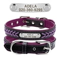 thumbnail image 3 of Pet Artist Personalized Dog Collar Braided Soft Padded Leather with Custom Pet Name ID Tag, 3 of 10