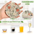 thumbnail image 2 of Yayeee 6 PCS Drink Coasters with Holder Set Woven Absorbent Round Tabletop Hot Pad, Red and White Floral Pattern, 2 of 7