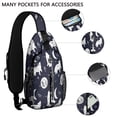 thumbnail image 2 of Sling Backpack,Celestial Wolf Halloween Pattern Crossbody Bag with Water Bottle Holder,Waterproof Sling Bag for Men/Women with Chest Phone Holder for Hiking,Travel, 2 of 6