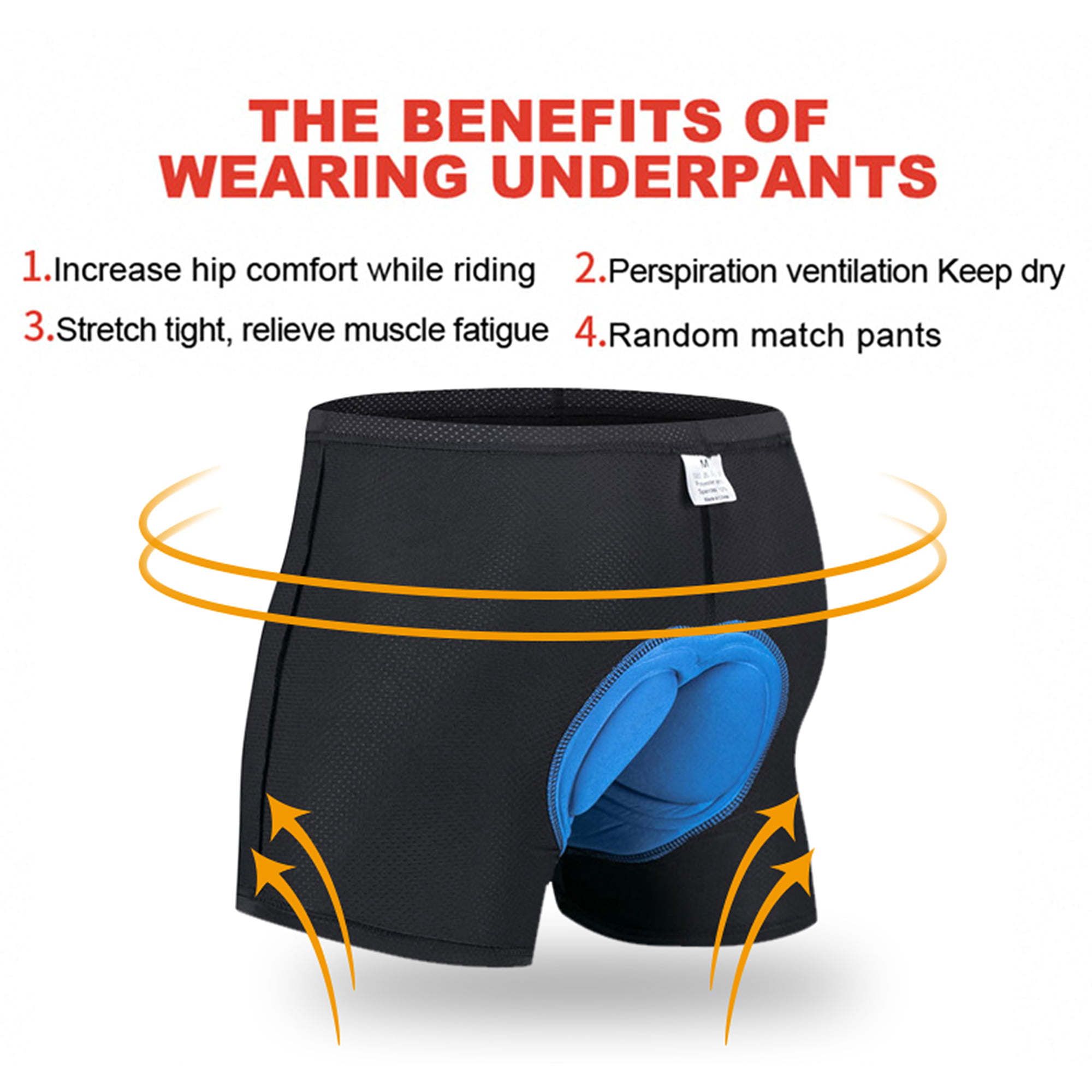 ZHENGKE Padded Cycling Underwear Mens Breathable Sponges Padding Road Bike Shorts