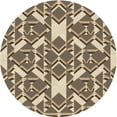thumbnail image 1 of Ahgly Company Machine Washable Indoor Round Transitional Coffee Brown Area Rugs, 6' Round, 1 of 7