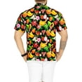 thumbnail image 3 of LA LEELA Men's Hawaiian Shirts Short Sleeve Button Down Shirt Men's Tropical Shirts Casual Vacation Summer Party Caribbean Shirts for Men Funny XS Mix Fruits, Black, 3 of 4
