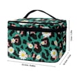 thumbnail image 6 of HELLHERO Daisies Portable Traveling Make Up Organizer Bag with Brush Slots Travel Cosmetic Makeup Bag (8.86"x6.5"x5.9"), 6 of 6