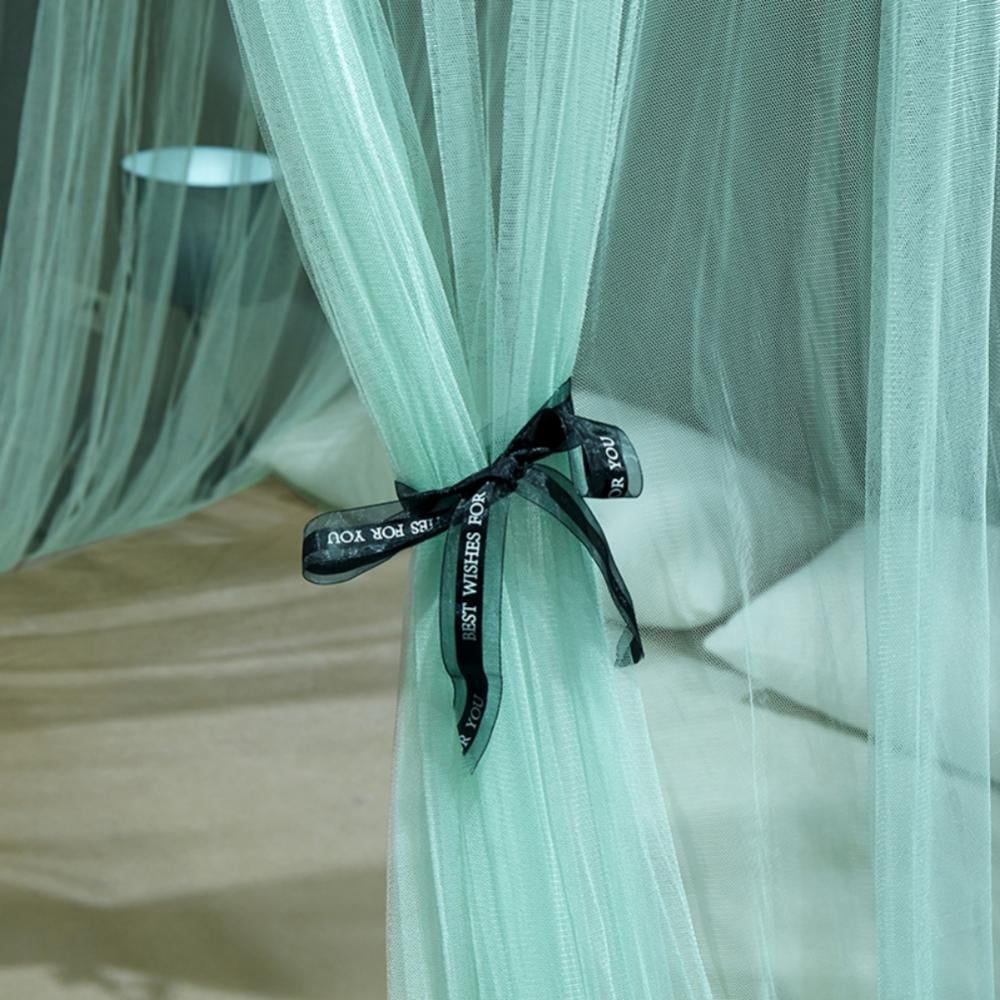 Canopy Bed Curtains, Canopy Netting for Bed, Mesh Sheer Bed Canopy for Girls and Women, Hook Up Curtains for Crib Twin Full Queen King Size Bed, Pink