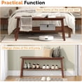 thumbnail image 4 of 39-Inch Solid Wood Dining Bench with Shoe Rack Storage, Walnut Finish for Entryway, Bedroom, or Kitchen, 4 of 7