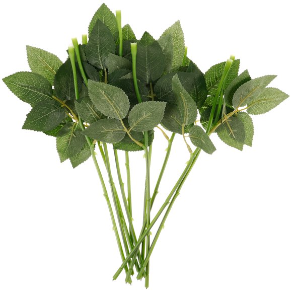 10Pcs DIY Floral Stem and Leaves Crafts Bouquet Stem DIY Floral Arrangement Material