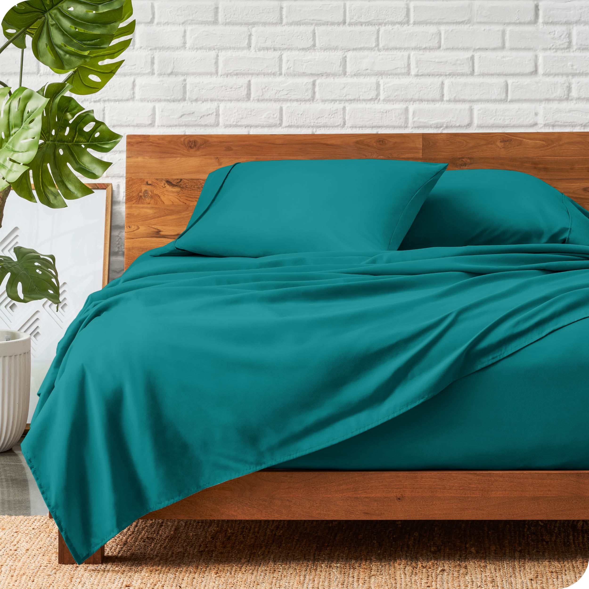 Bare Home Emerald Microfiber Sheet Set, Wrinkle Resistant, Deep Pocket, Full