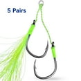 thumbnail image 2 of 5pairs/pack High Carbon Steel Assist Hooks - Double Jigging Hooks, Slow Fast Fall Jig Hooks For Lead Vertical Lure, 2 of 9