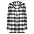 thumbnail image 6 of Women's Cardigan Long Sleeve Jacket Women Plaid Cardigan Fall Fashion Checkered Coat Top,Black Women's Cardigan M, 6 of 7