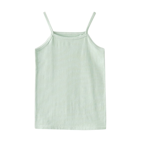 Kids Little Girls Summer Baisc Tank Tops Solid Color Spaghetti Strap Sleeveless Tees Casual Comfort Breathable Tops for 2-10 Years