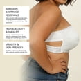 thumbnail image 7 of Arlun Back Cross Closure Strapless Bralettes for Women Full Coverage No Underwire Soft Support Bras Push up Wavy-Edge Solid Color Non Bandeau Bras for Ladies White XL, 7 of 7