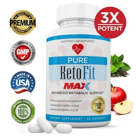 Pure Fit Keto Max 1200MG Advanced BHB Boost Ketogenic Supplement Exogenous Ketones for Men Women 60 Capsules