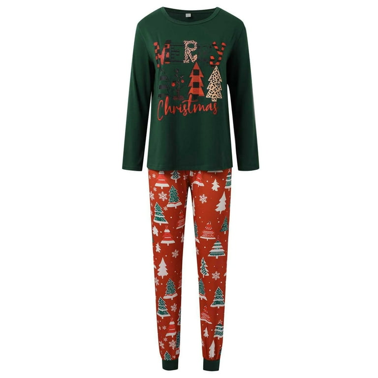 Adeawade Christmas Family Outfit Mom Pajamas Set Printed Home